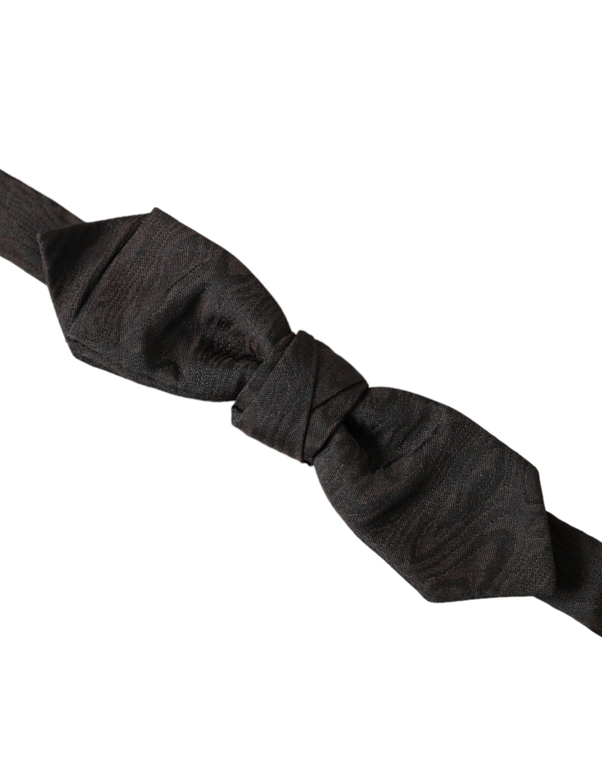 Dolce & Gabbana Black Silk Adjustable Neck Men's Bow Tie