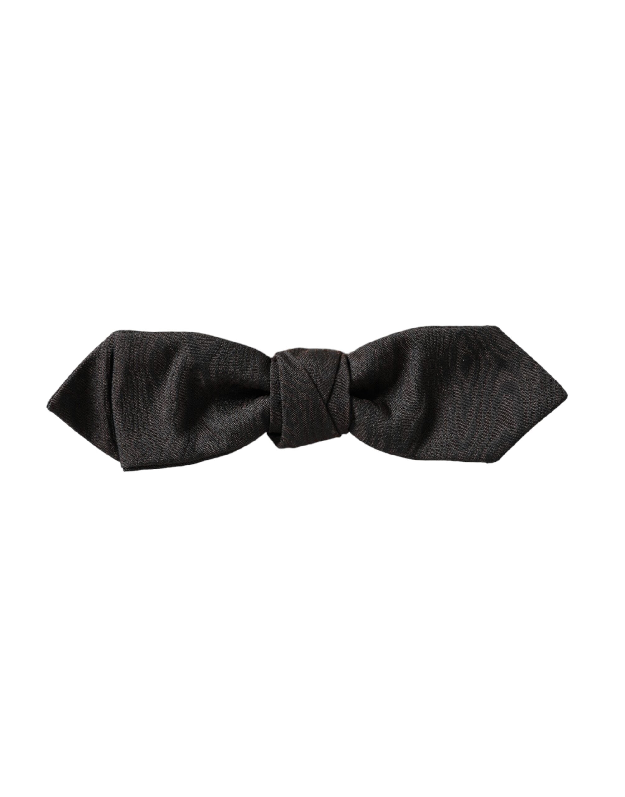 Dolce & Gabbana Black Silk Adjustable Neck Men's Bow Tie