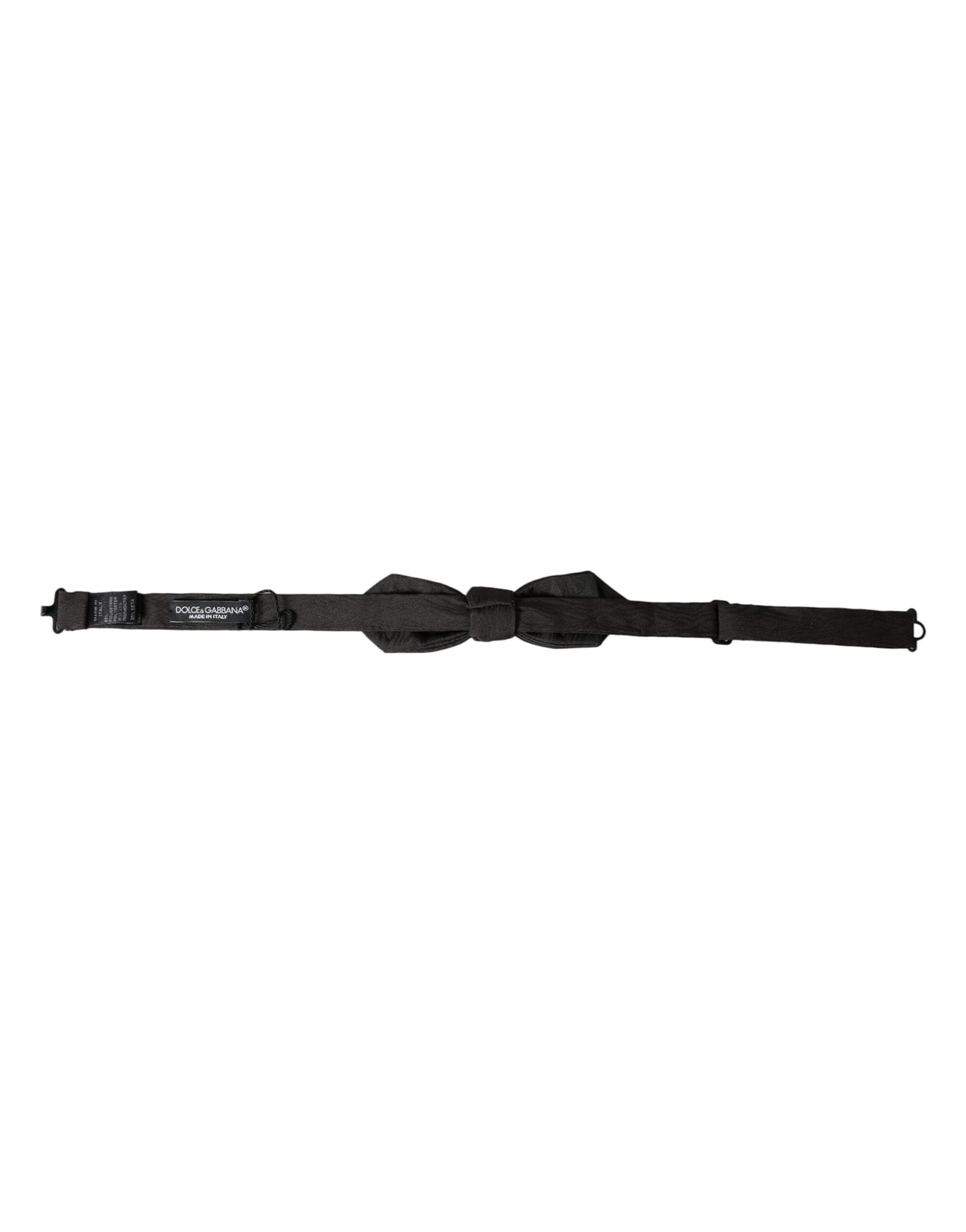 Dolce & Gabbana Black Silk Adjustable Neck Men's Bow Tie