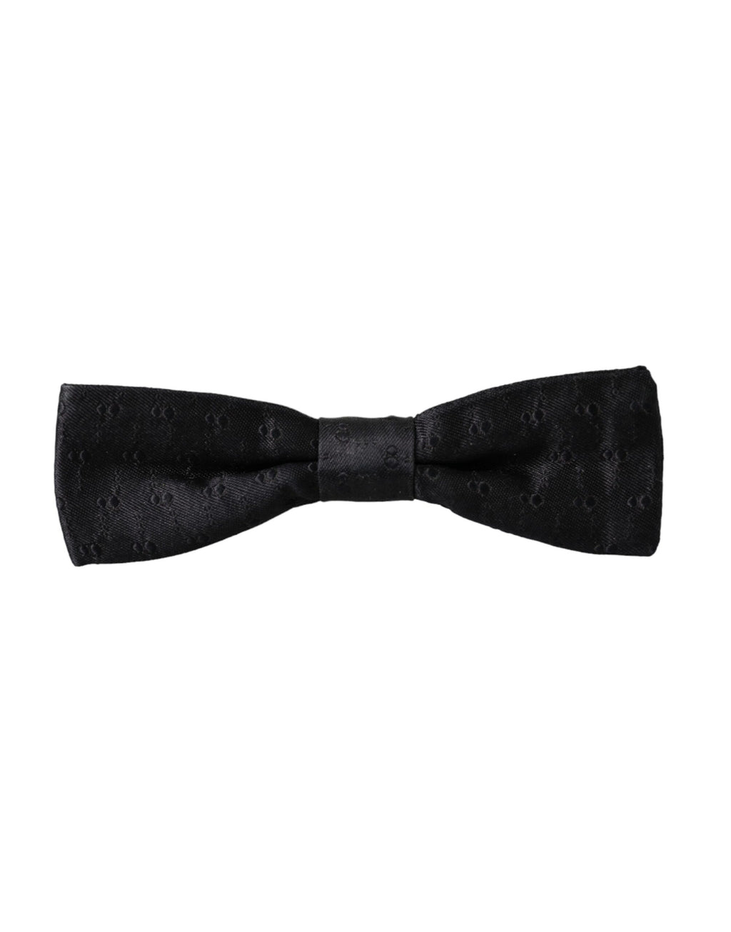 Dolce & Gabbana Black Silk Patterned Adjustable Neck Men's Bow Tie