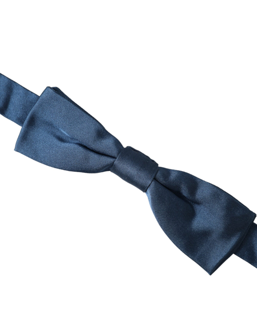 Dolce & Gabbana Blue Satin Silk Adjustable Neck Men's Bow Tie
