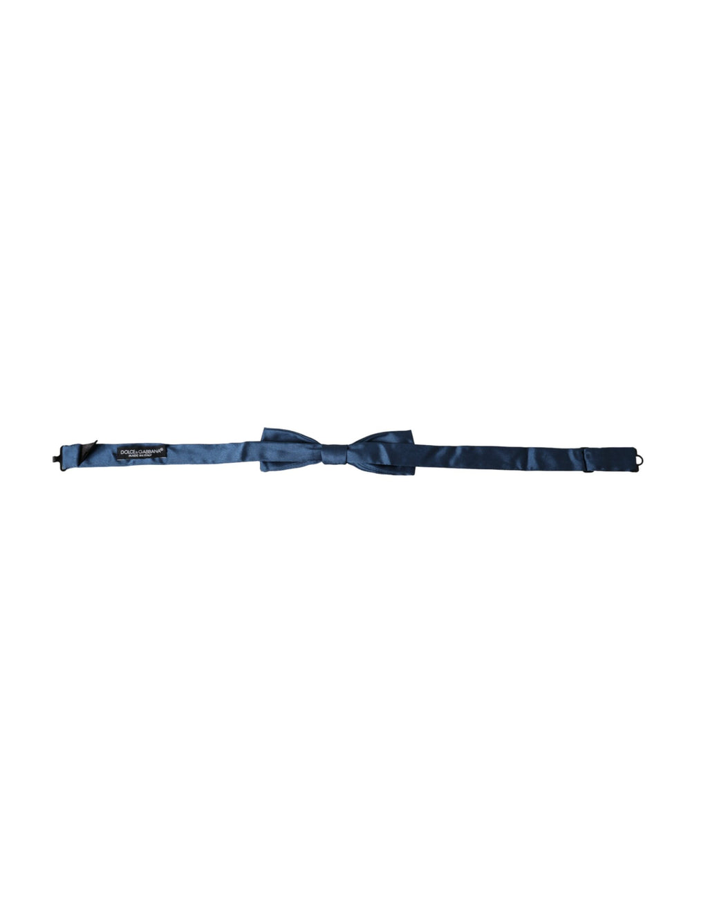 Dolce & Gabbana Blue Satin Silk Adjustable Neck Men's Bow Tie