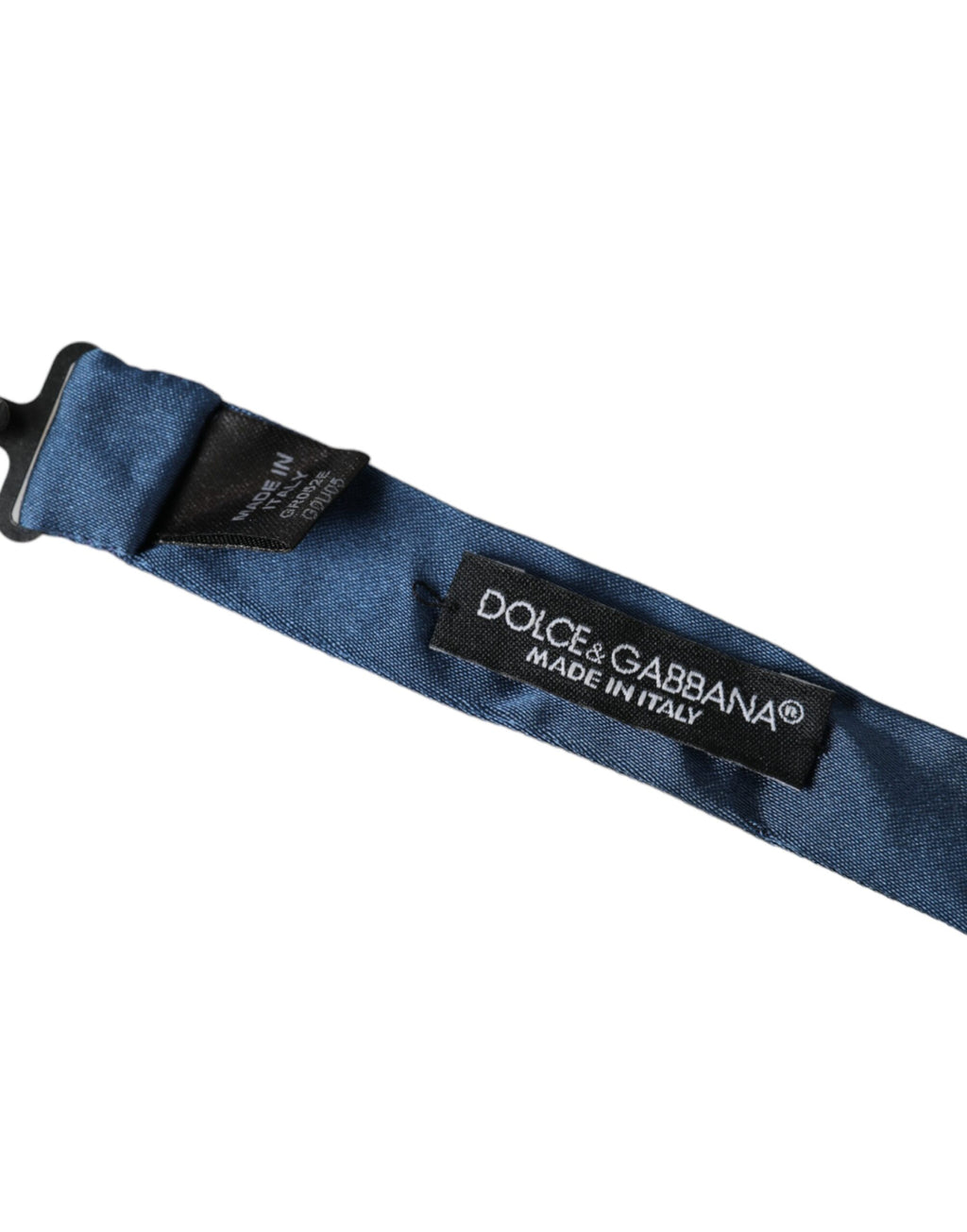 Dolce & Gabbana Blue Satin Silk Adjustable Neck Men's Bow Tie