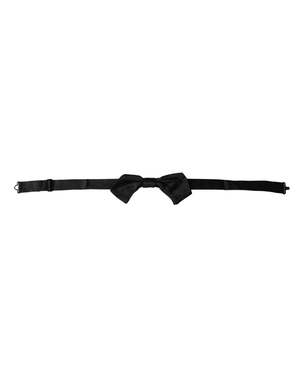 Dolce & Gabbana Black Satin Silk Adjustable Neck Men's Bow Tie