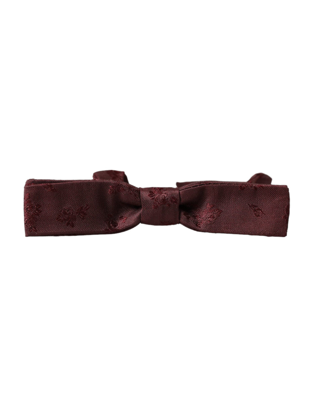 Dolce & Gabbana Maroon Floral Silk Adjustable Neck Men's Bow Tie