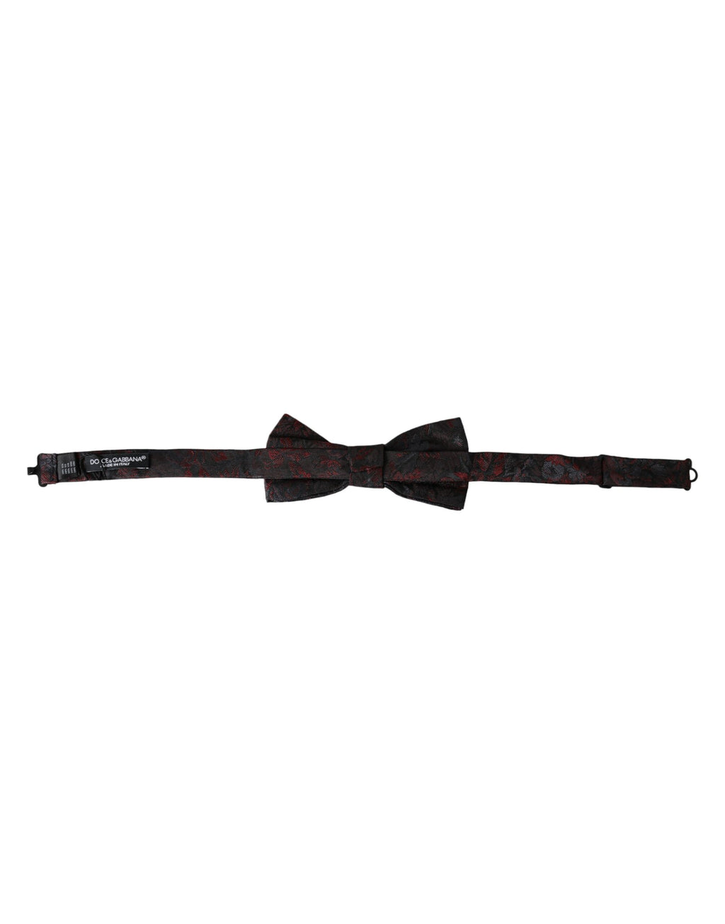 Dolce & Gabbana Red Black Floral Adjustable Neck Men's Bow Tie