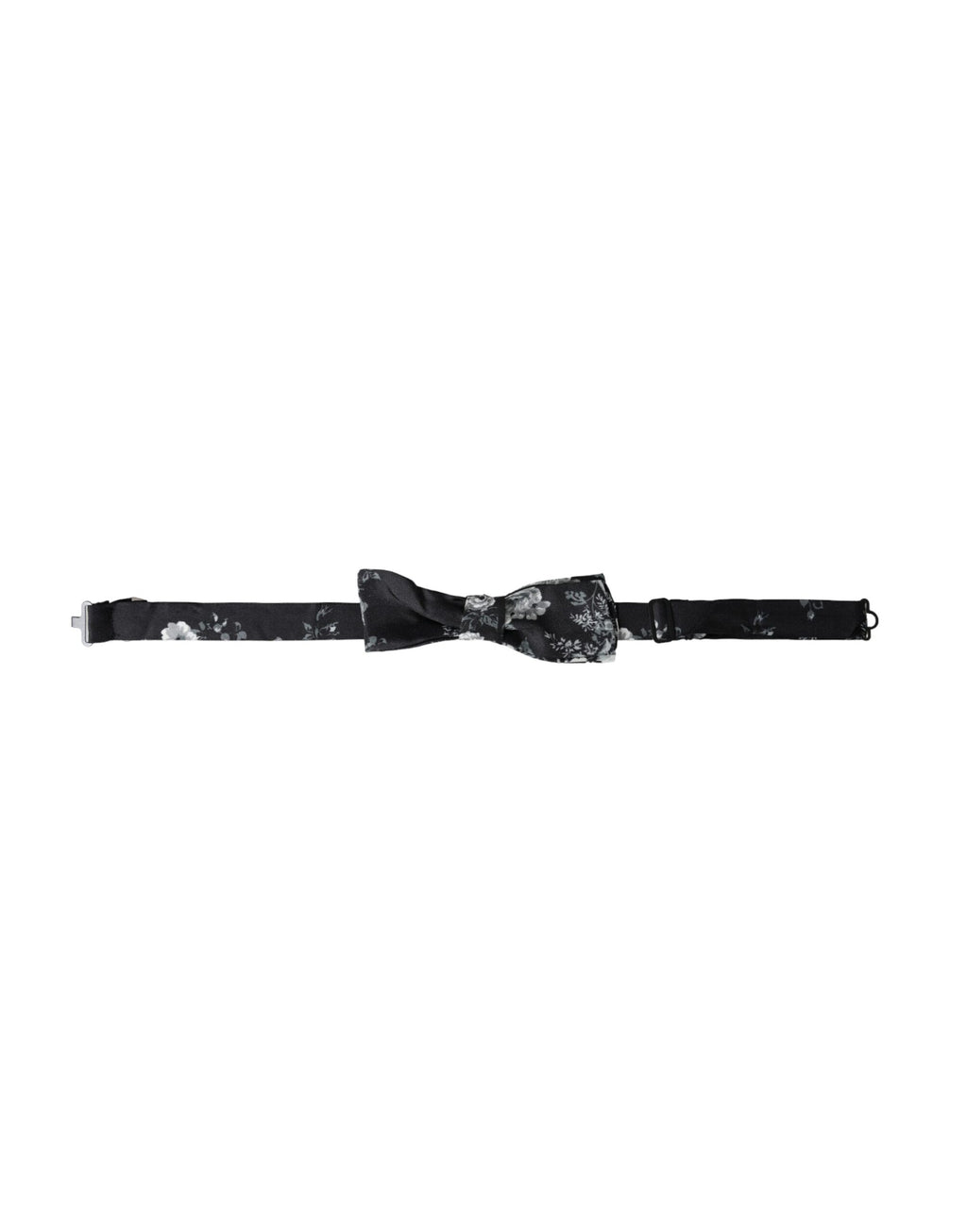 Dolce & Gabbana Black Floral Fantasy Adjustable Neck Men's Bow Tie