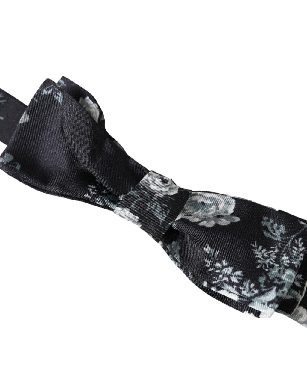 Dolce & Gabbana Black Floral Fantasy Adjustable Neck Men's Bow Tie