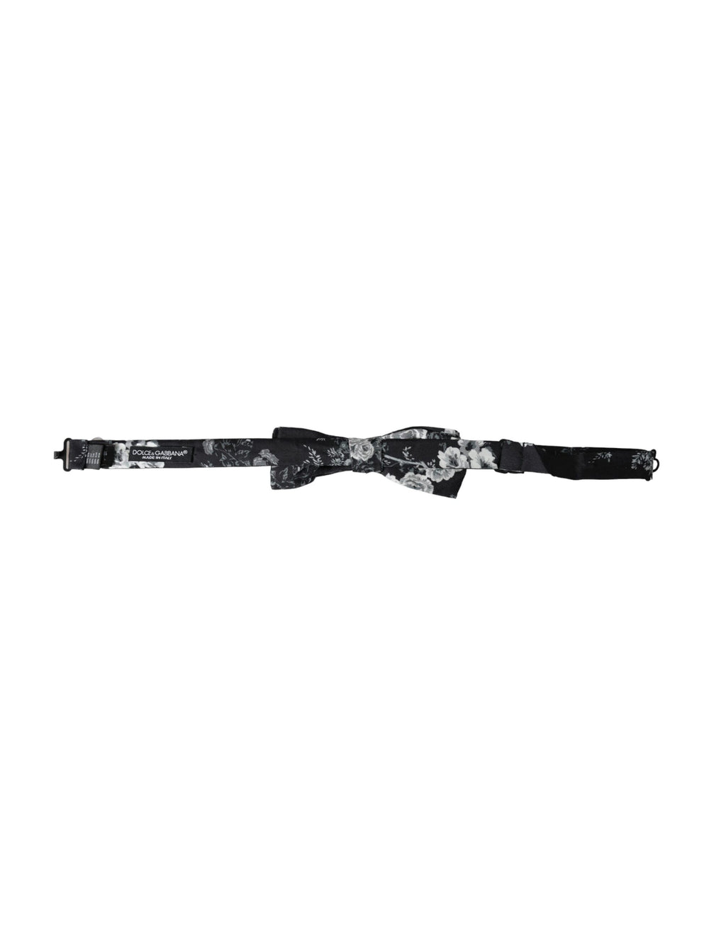 Dolce & Gabbana Black Floral Fantasy Adjustable Neck Men's Bow Tie