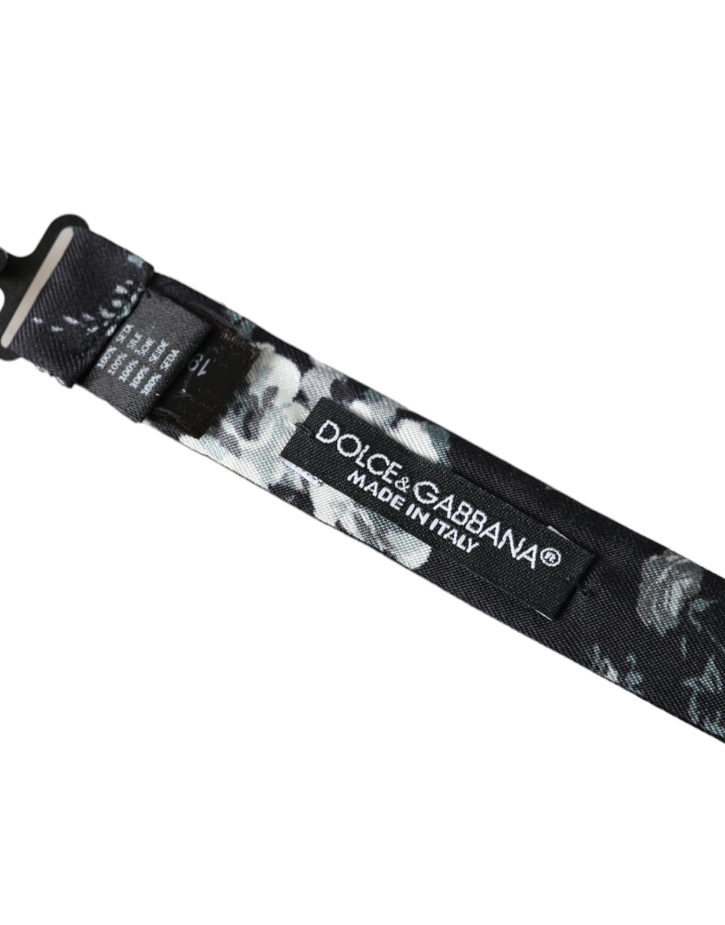 Dolce & Gabbana Black Floral Fantasy Adjustable Neck Men's Bow Tie