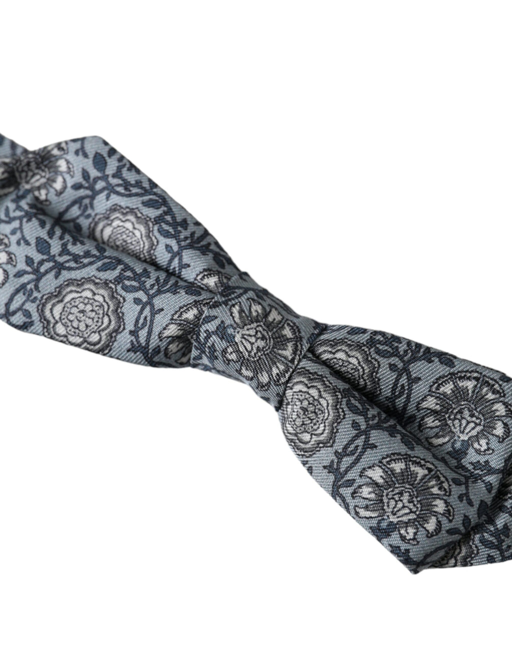 Dolce & Gabbana Gray Silk Patterned Adjustable Neck Men's Bow Tie