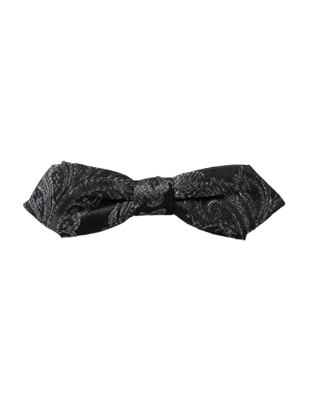 Dolce & Gabbana Black Silk Jacquard Adjustable Neck Men's Bow Tie