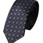Dolce & Gabbana Black Blue Polka Dot Silk Tie for Men Adjustable