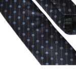 Dolce & Gabbana Black Blue Polka Dot Silk Tie for Men Adjustable
