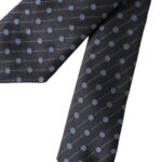 Dolce & Gabbana Black Blue Polka Dot Silk Tie for Men Adjustable