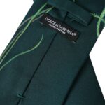 Dolce & Gabbana Green Printed 100% Silk Adjustable Men's Tie