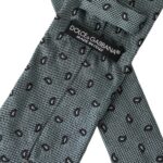 Dolce & Gabbana Green Patterned Men's Tie Made of 100% Silk