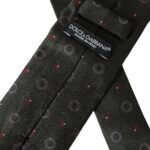 Dolce & Gabbana Dark Gray 100% Silk Fantasy Adjustable Men's Tie