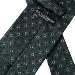 Dolce & Gabbana Green Logo Silk Tie, Adjustable, for Men