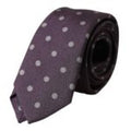 Dolce & Gabbana Lila 100% Seide Polka Dot Verstellbare Herrenkrawatte