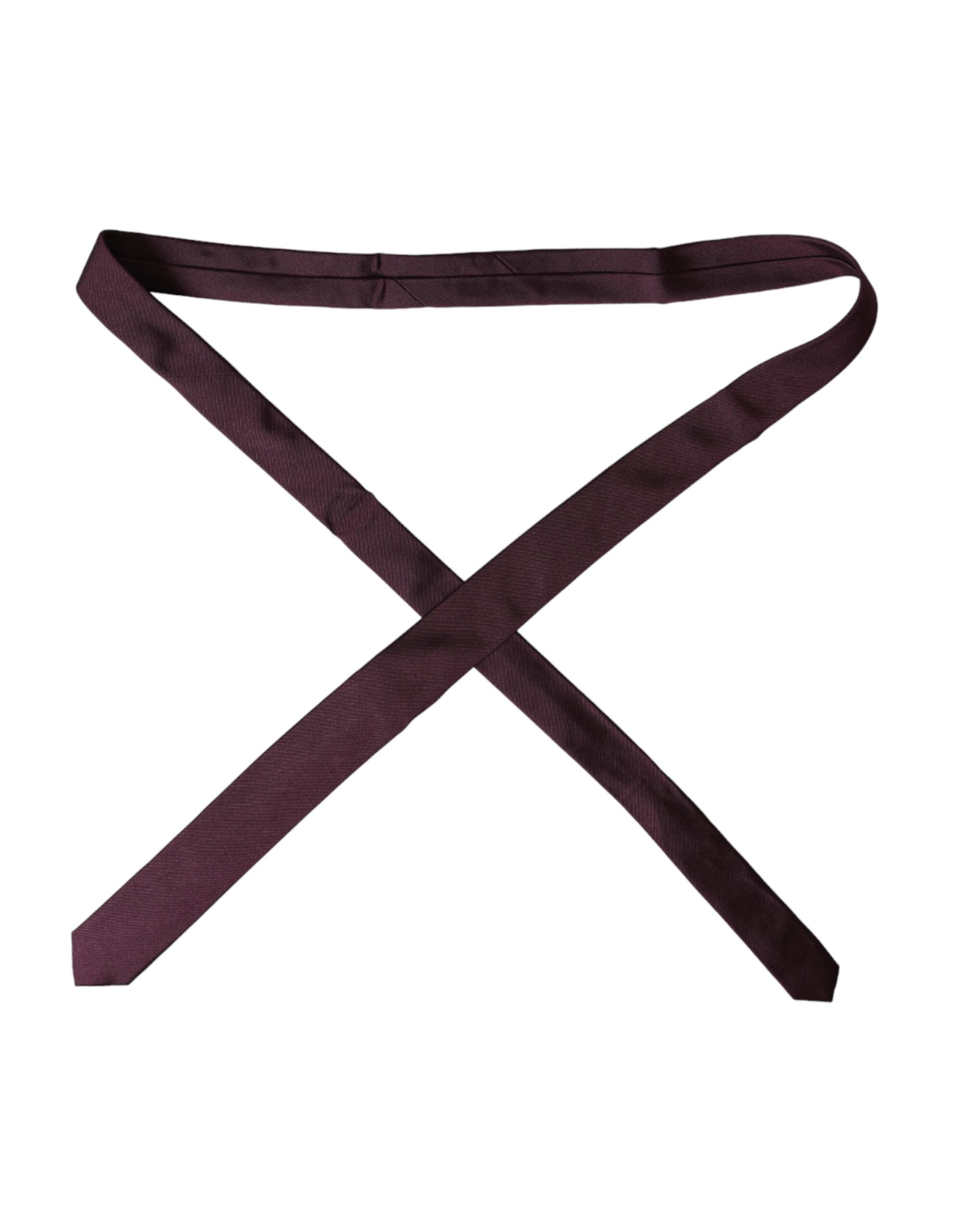 Dolce & Gabbana Bordeaux Solide 100% Seide Verstellbare Herrenkrawatte