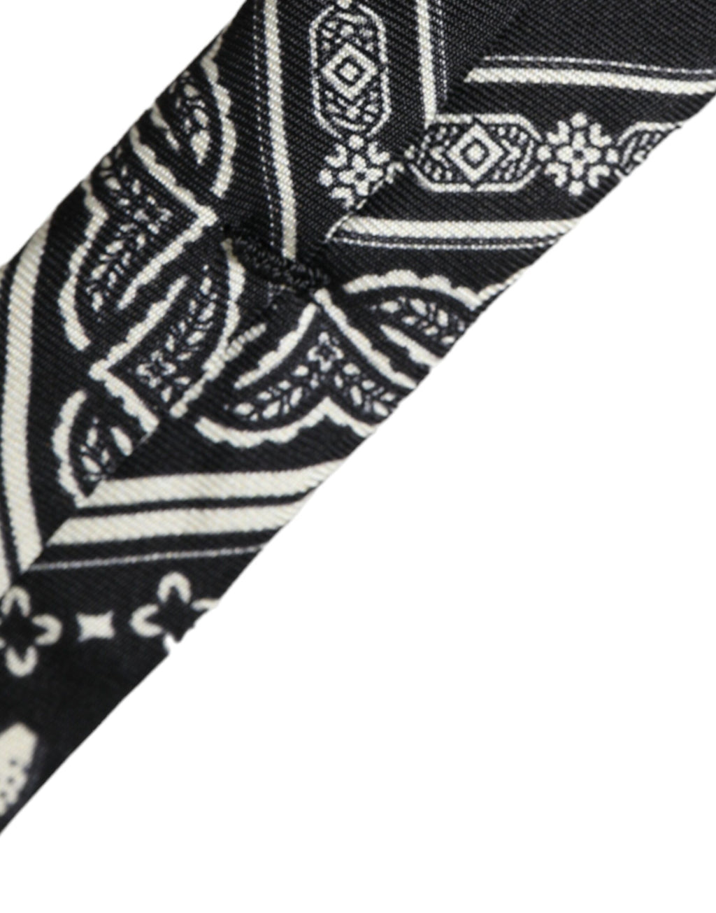 Dolce & Gabbana Black Patterned Adjustable 100% Silk Tie