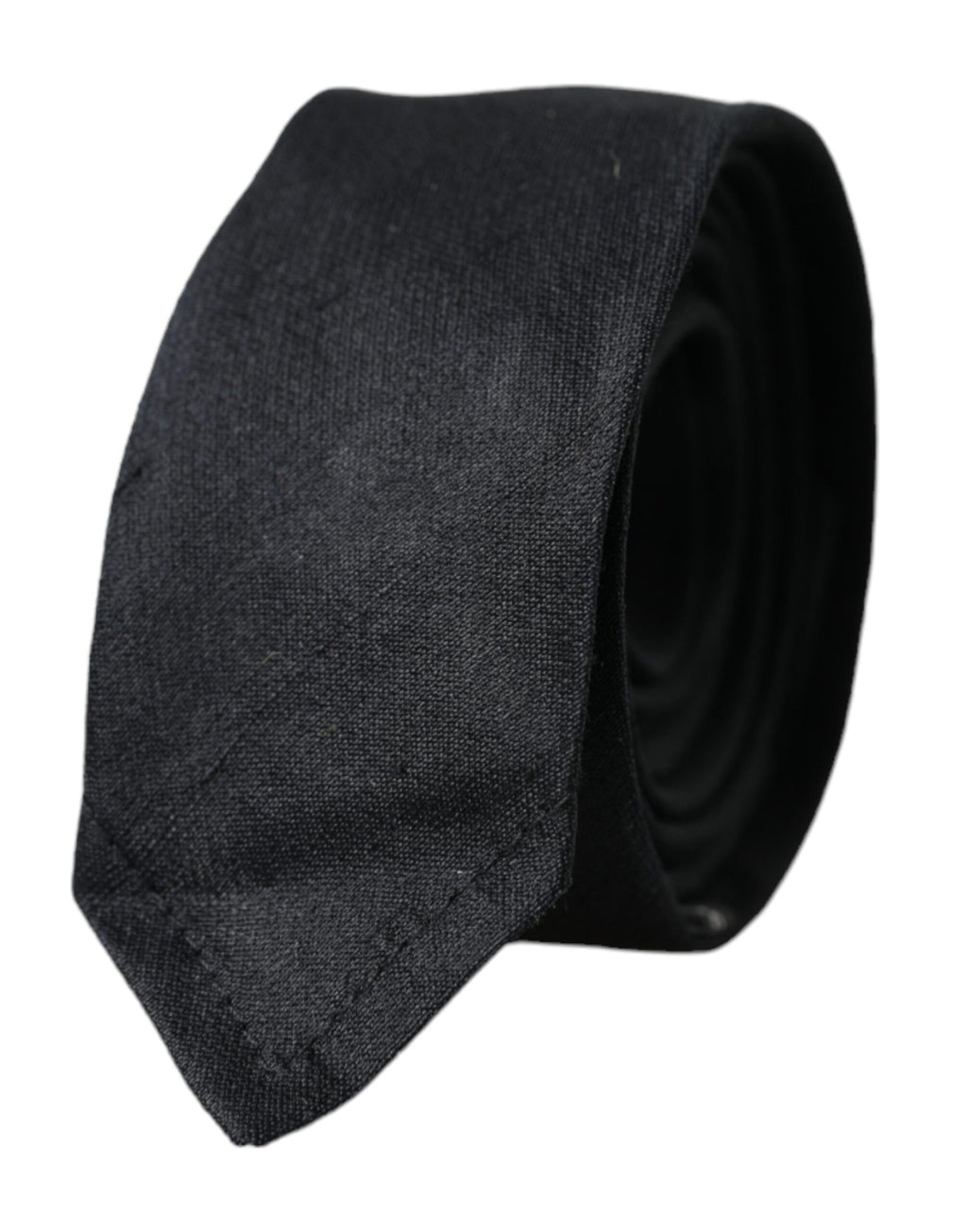 Dolce & Gabbana Black Solid Tie in 100% Silk, Adjustable