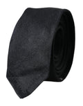 Dolce & Gabbana Black Solid Tie in 100% Silk, Adjustable