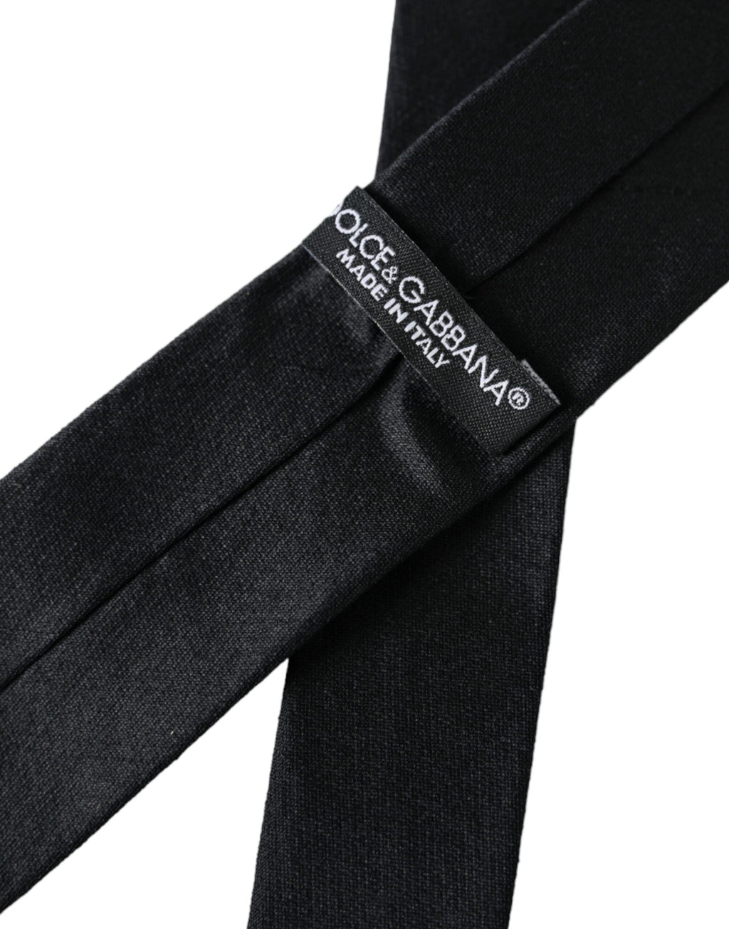 Dolce & Gabbana Black Solid Tie in 100% Silk, Adjustable