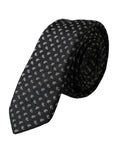 Dolce & Gabbana Men's Black Jacquard Silk Tie, Adjustable