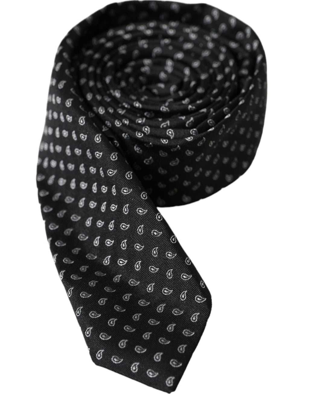 Dolce & Gabbana Men's Black Jacquard Silk Tie, Adjustable
