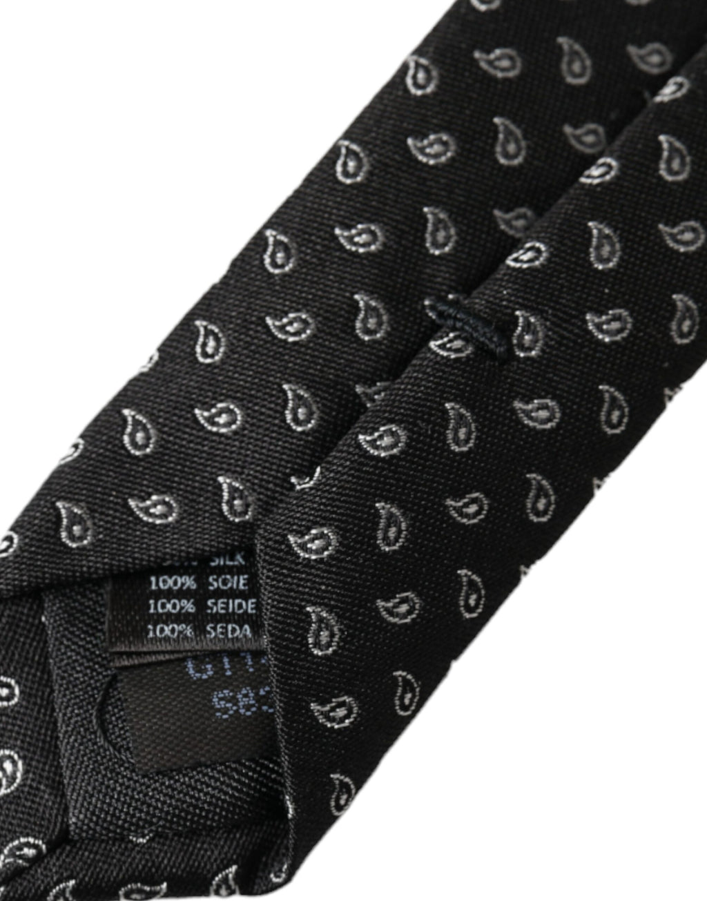 Dolce & Gabbana Men's Black Jacquard Silk Tie, Adjustable