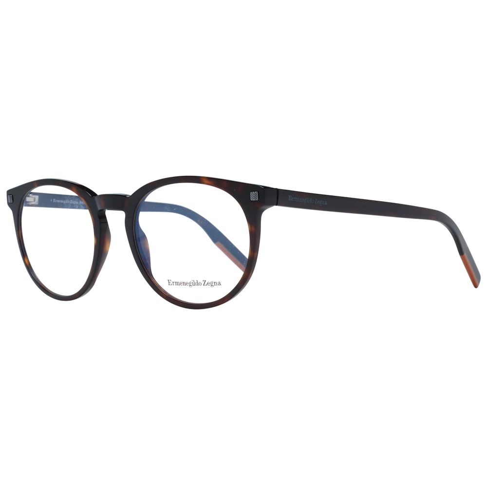 Ermenegildo Zegna Brown Plastic Eyeglass Frames