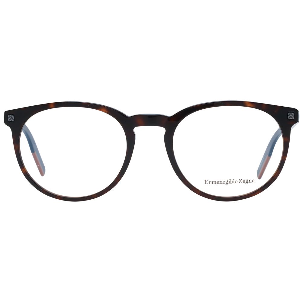 Ermenegildo Zegna Brown Plastic Eyeglass Frames