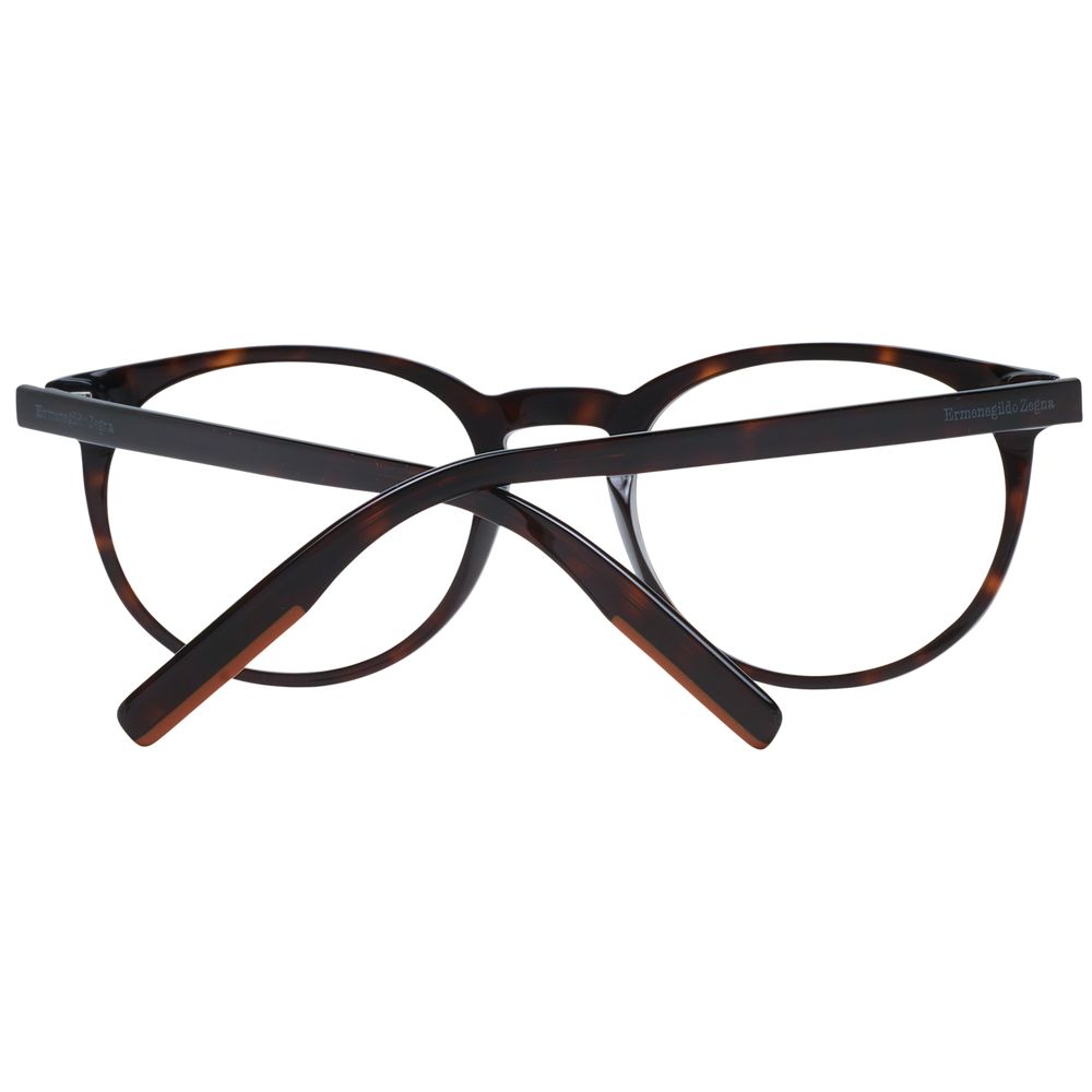 Ermenegildo Zegna Brown Plastic Eyeglass Frames
