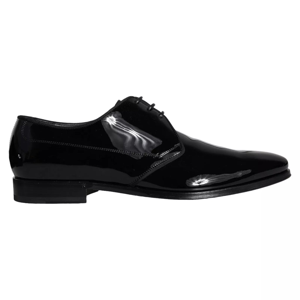 Dolce & Gabbana Black Calfskin Derby Men's Dress Shoes