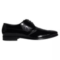Dolce & Gabbana Black Calfskin Derby Men's Dress Shoes