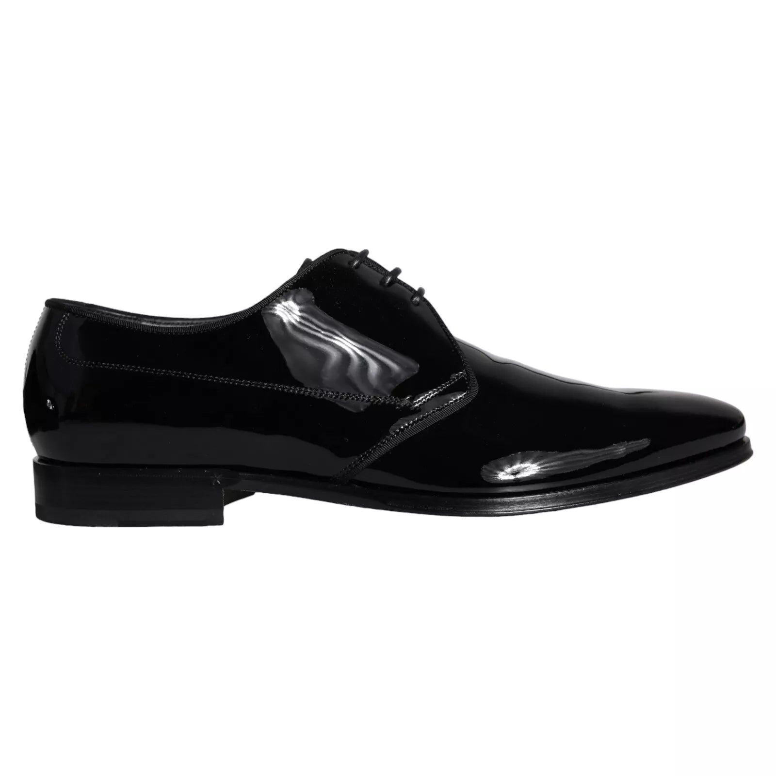 Dolce & Gabbana Black Calfskin Derby Men's Dress Shoes