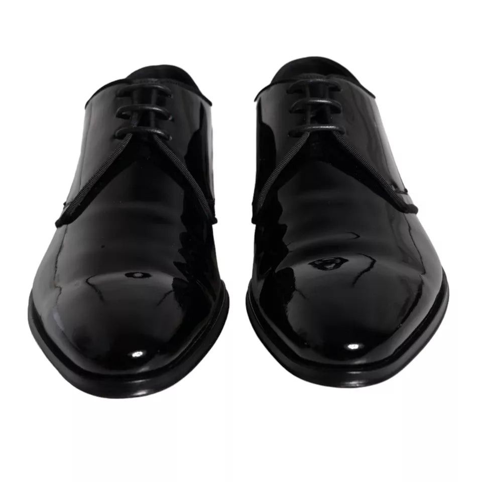 Dolce & Gabbana Black Calfskin Derby Men's Dress Shoes