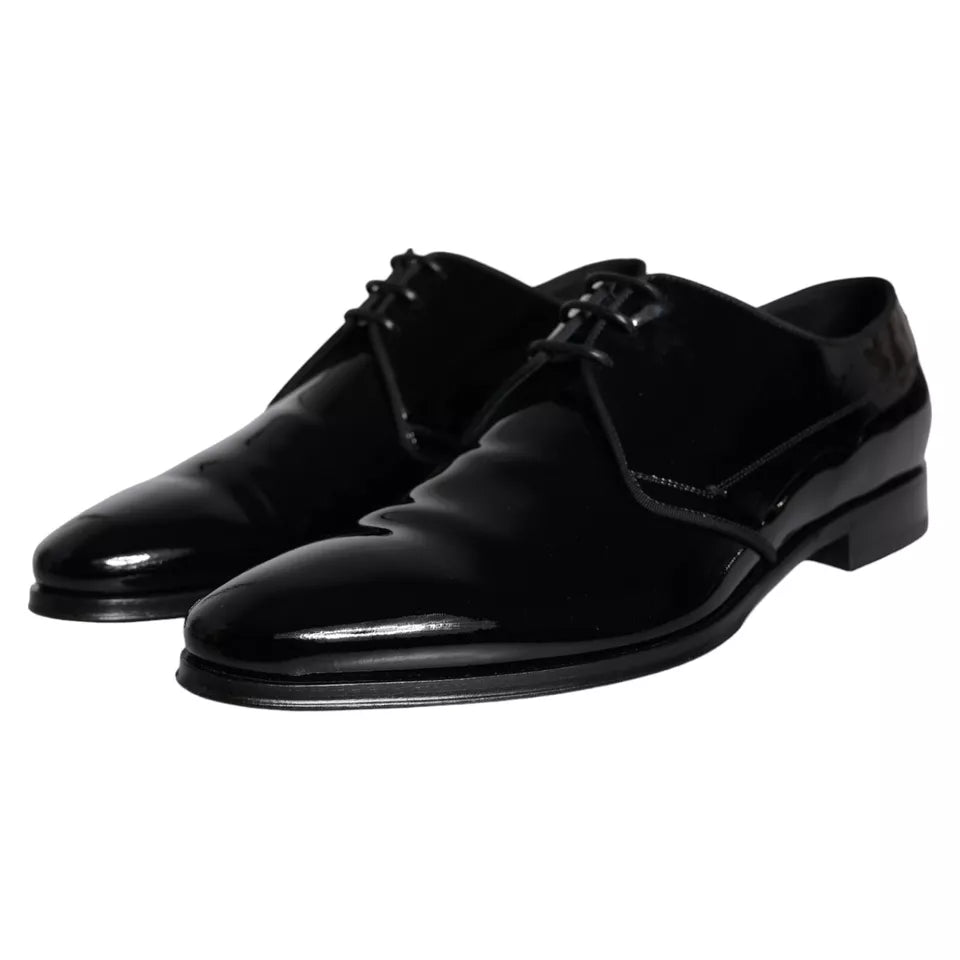 Dolce & Gabbana Black Calfskin Derby Men's Dress Shoes