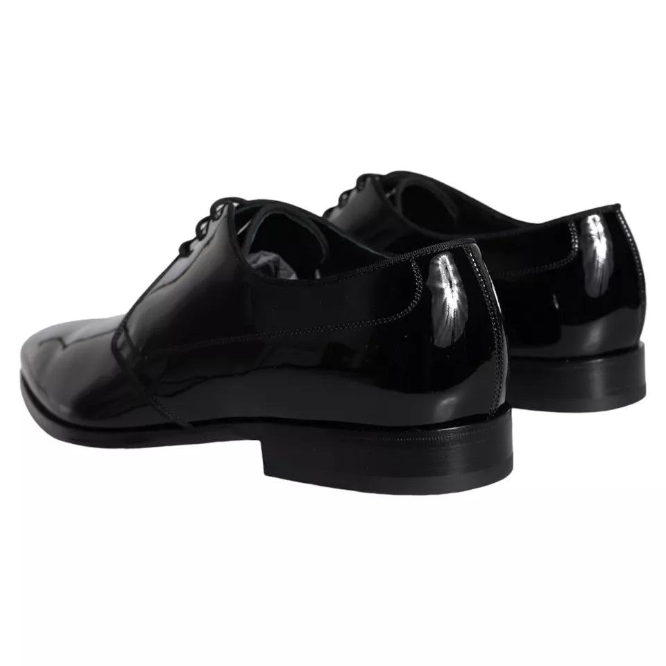 Dolce & Gabbana Black Calfskin Derby Men's Dress Shoes