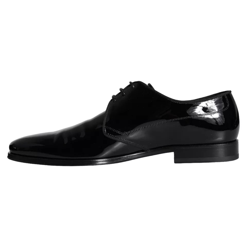 Dolce & Gabbana Black Calfskin Derby Men's Dress Shoes