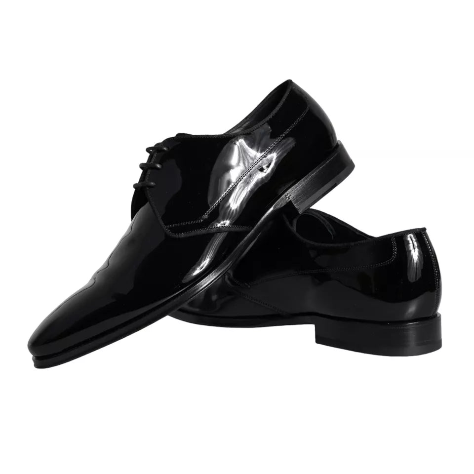 Dolce & Gabbana Black Calfskin Derby Men's Dress Shoes