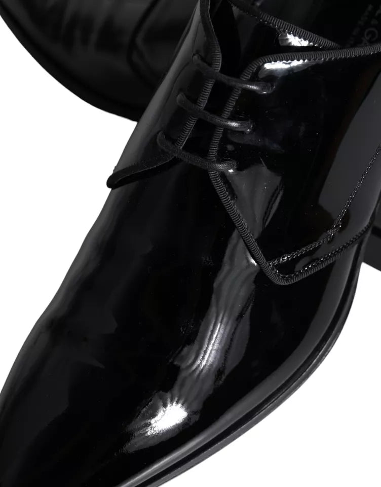 Dolce & Gabbana Black Calfskin Derby Men's Dress Shoes