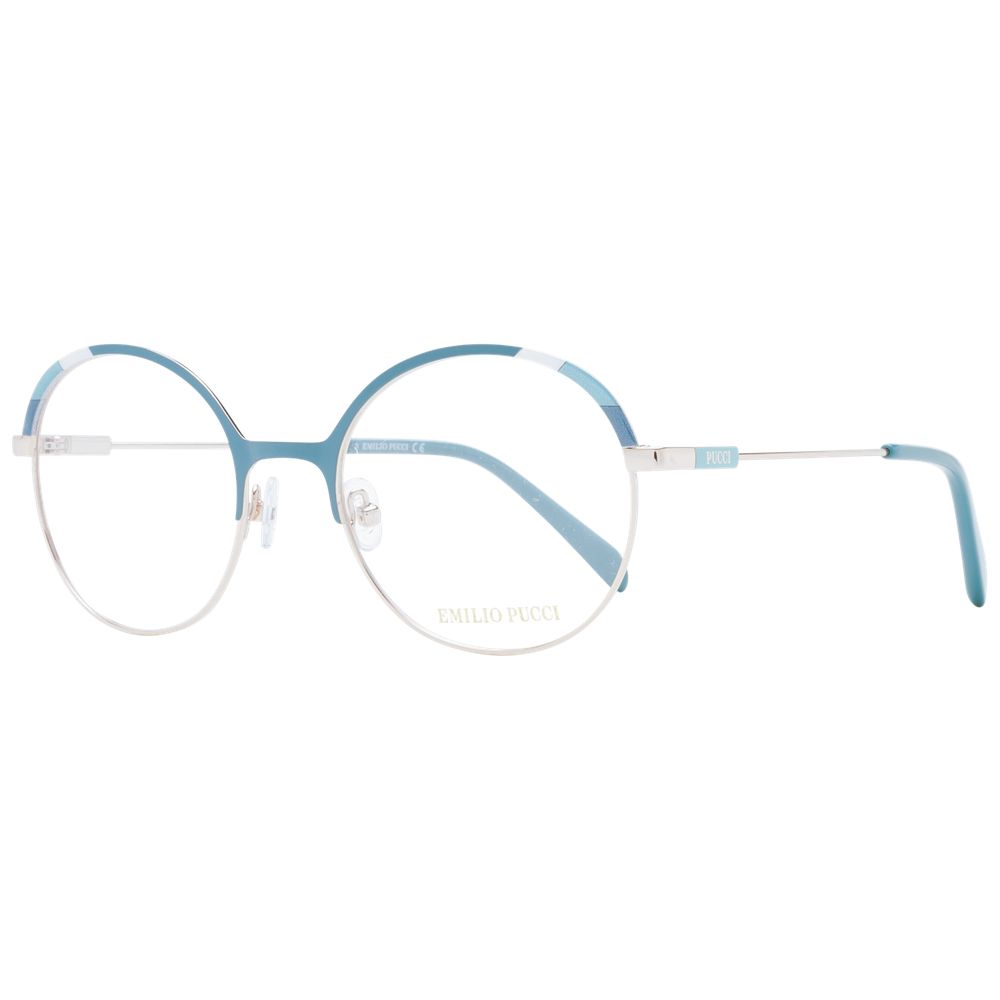 Emilio Pucci Türkisfarbene Metallbrille (Fassung)