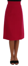 Dolce & Gabbana Knielanger A-Linien-Rock aus rosa Wolle