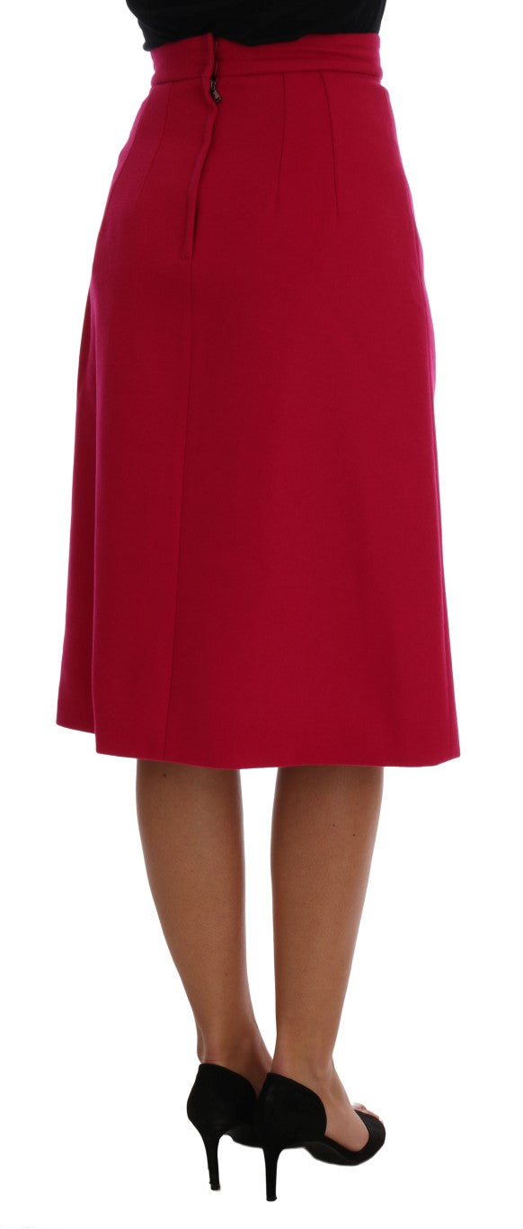 Dolce & Gabbana Knielanger A-Linien-Rock aus rosa Wolle
