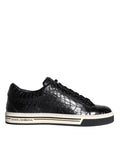 Dolce & Gabbana Black Leather Men's Low Top Sneakers Shoes