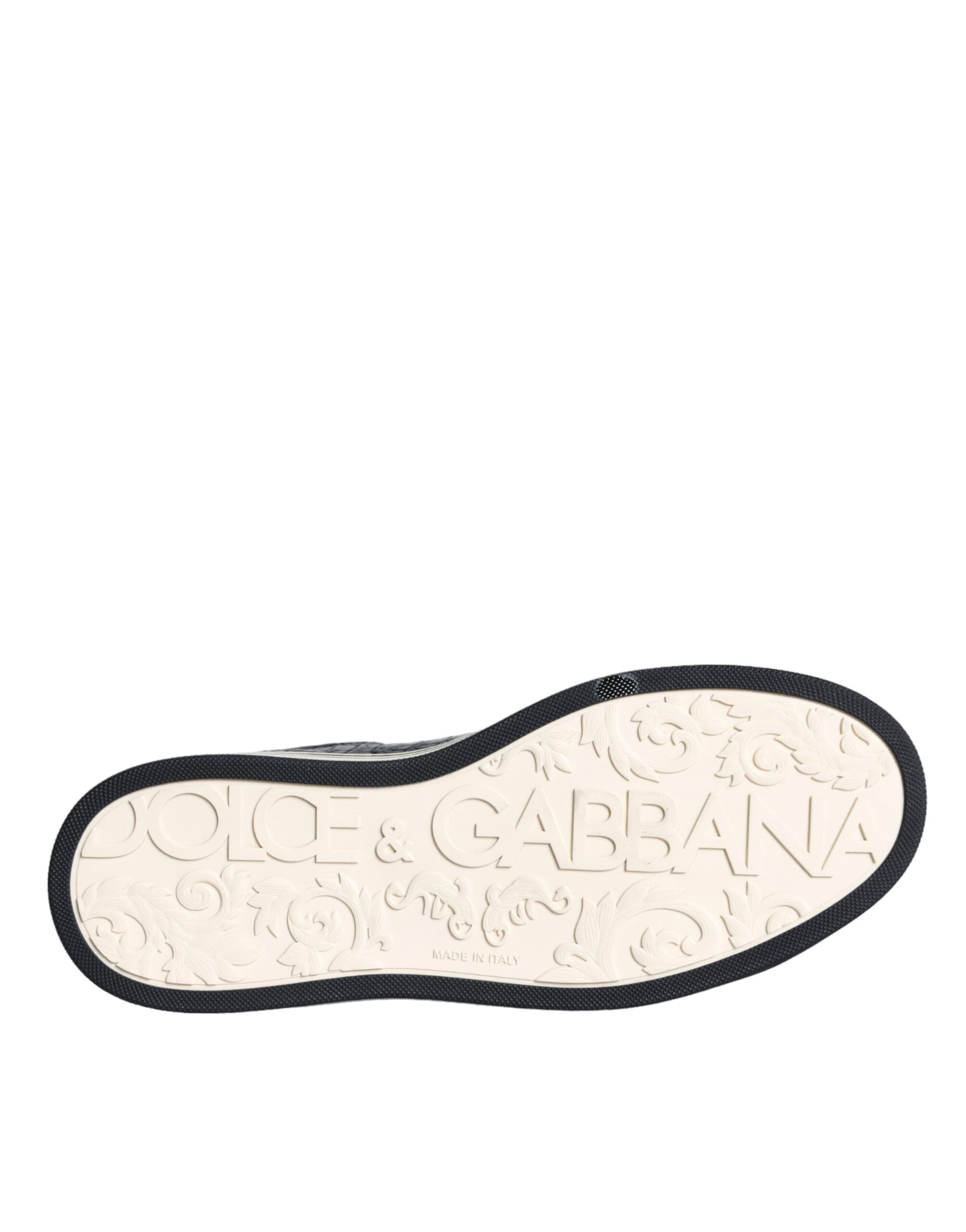Dolce & Gabbana Black Leather Men's Low Top Sneakers Shoes