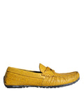 Dolce & Gabbana Yellow Leather Slip Moccasin Loafers Shoes